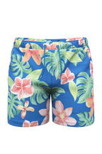 The Boardwalk | Blue and Orange Tropical Ball Hammock® Pouch 8" Swim Trunks - Shinesty