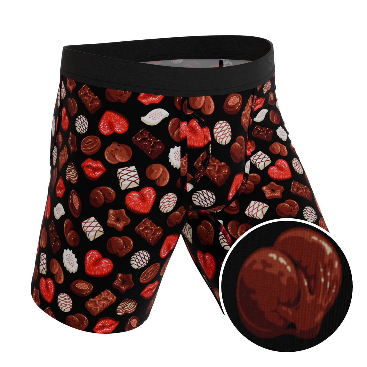The Bonbons | Naughty Chocolate Ball Hammock® Boxer - Long Leg - Shinesty