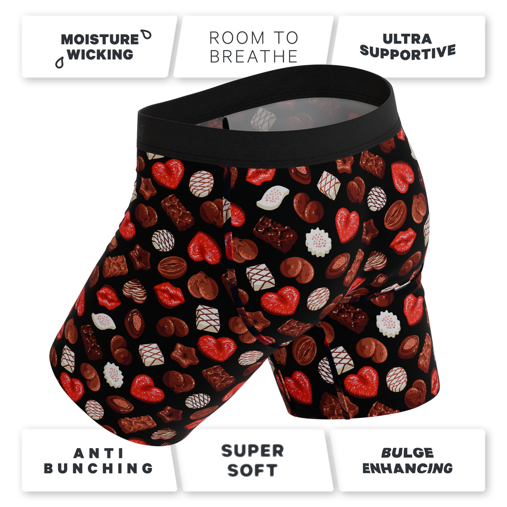 The Bonbons | Naughty Chocolate Ball Hammock® Boxer - Long Leg - Shinesty
