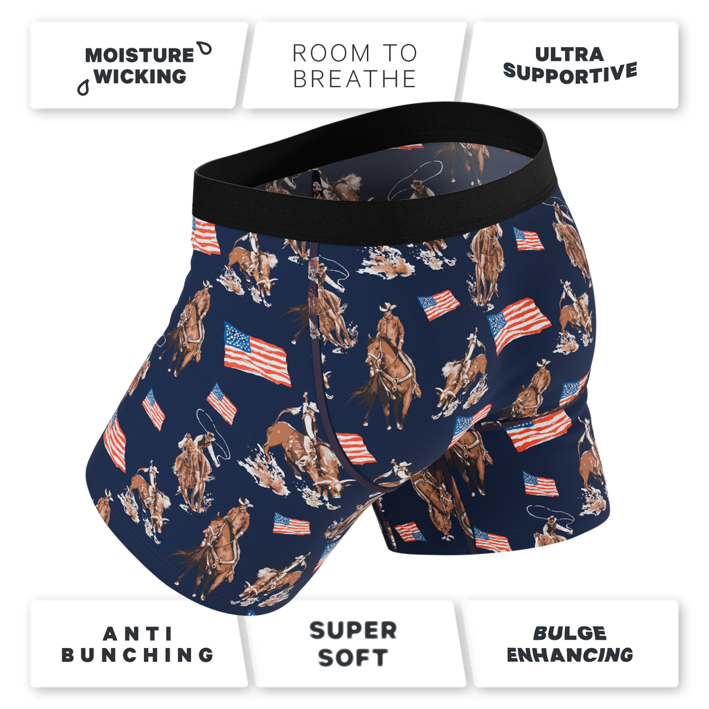 The Bootstraps & Chaps | Americana Cowboy Ball Hammock® Pouch Underwear - Shinesty