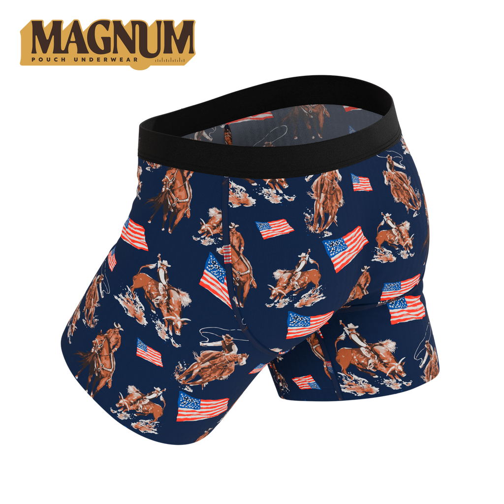 The Bootstraps & Chaps | Americana Cowboy Ball Hammock® Magnum Big Pouch Underwear - Shinesty