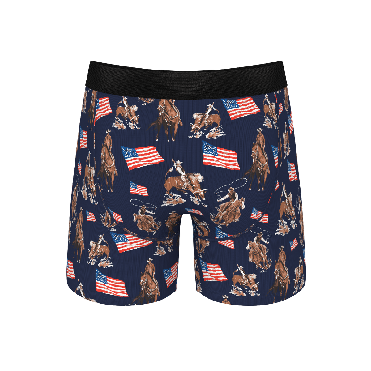 The Bootstraps & Chaps | Americana Cowboy Ball Hammock® Pouch Underwear With Fly - Shinesty