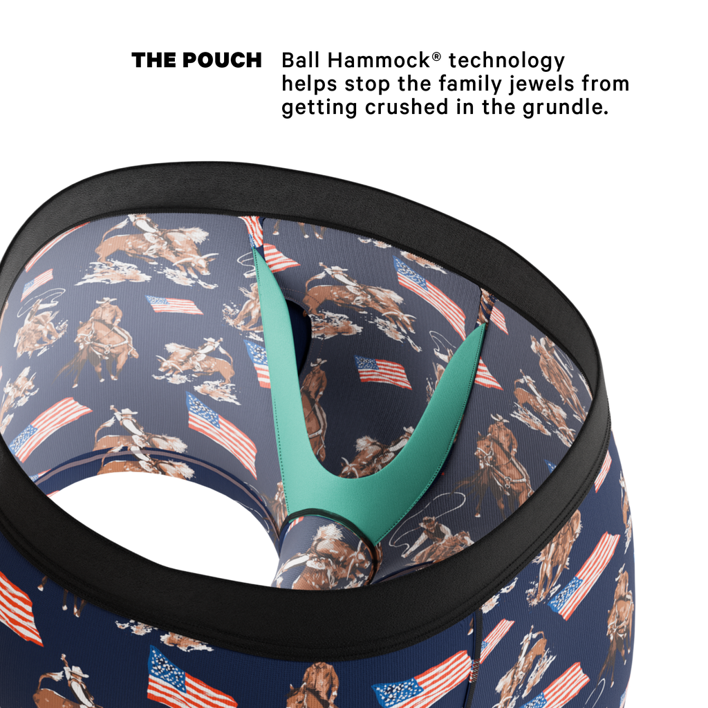 The Bootstraps & Chaps | Americana Cowboy Ball Hammock® Pouch Trunks Underwear - Shinesty