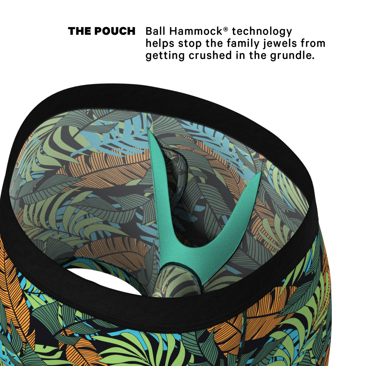 The Botanist | Tropical Leaves Ball Hammock® Pouch Underwear With Fly - Shinesty