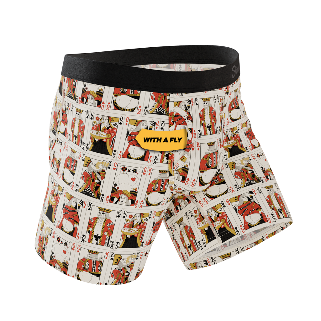 The Bottomless Blackjack | Vintage Playing Cards Ball Hammock® Pouch Underwear With Fly - Shinesty