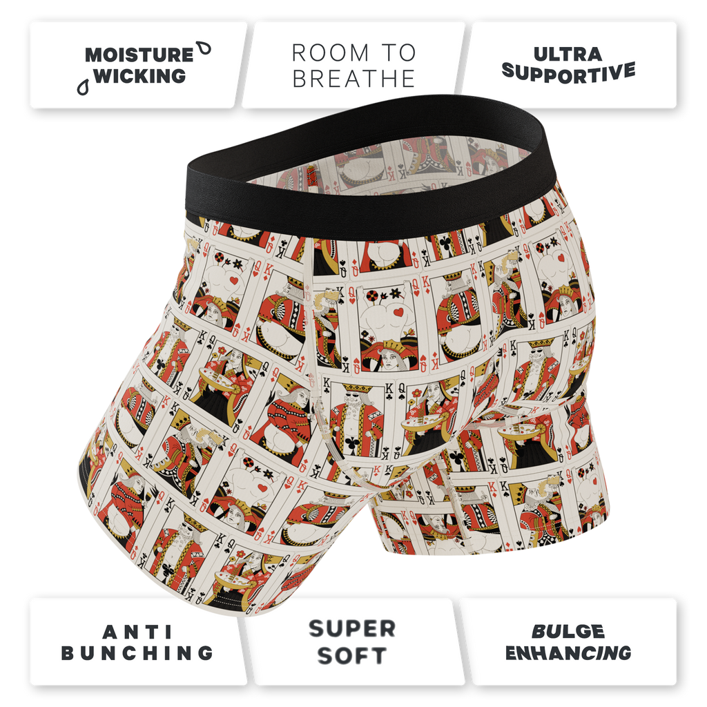 The Bottomless Blackjack | Vintage Playing Cards Ball Hammock® Pouch Underwear With Fly - Shinesty