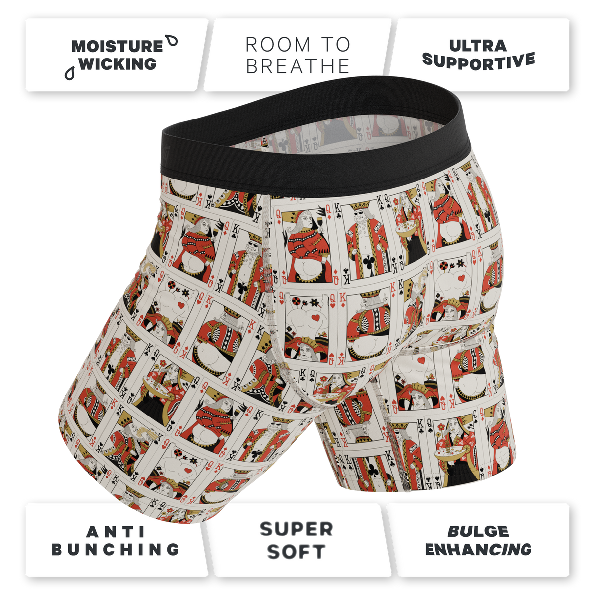 The Bottomless Blackjack | Vintage Playing Cards Ball Hammock® Boxer - Long Leg - Shinesty
