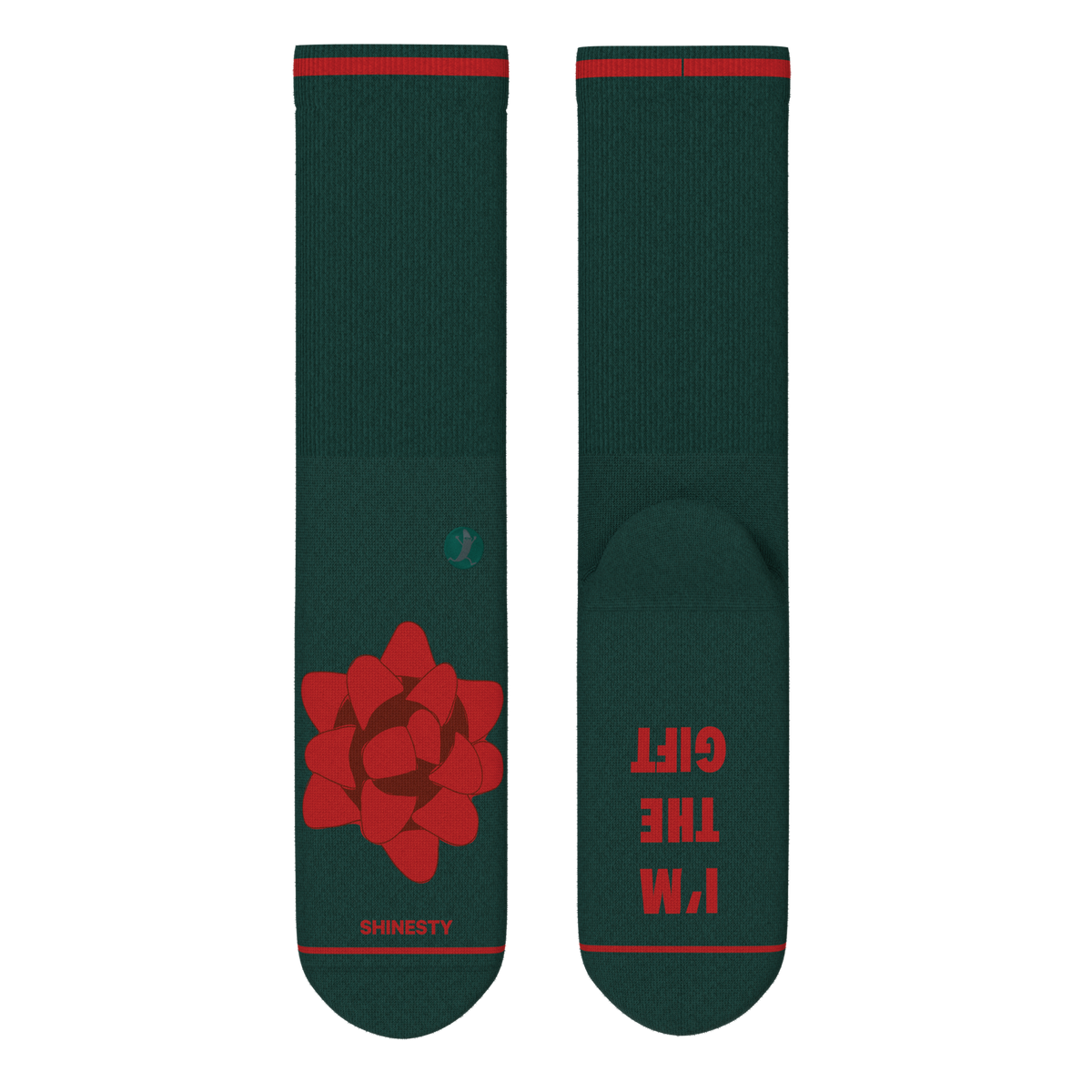 The Bow On Top | Ribbon Present Heel Hammock™ Crew Socks - Shinesty