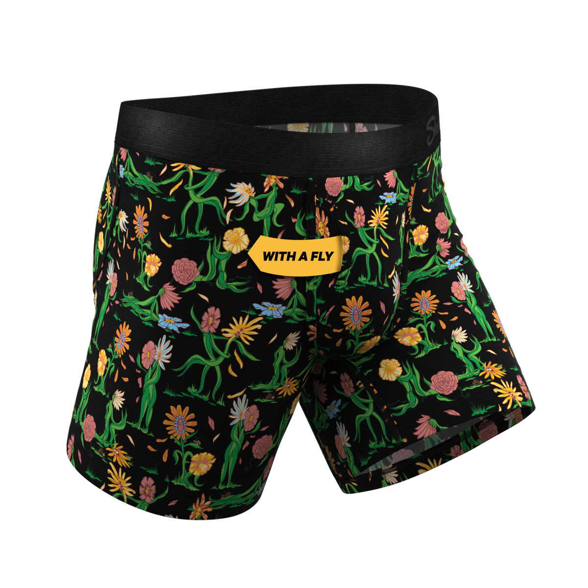 The Garden Of Breedin | Flower Print Ball Hammock® Pouch Underwear With Fly - Shinesty