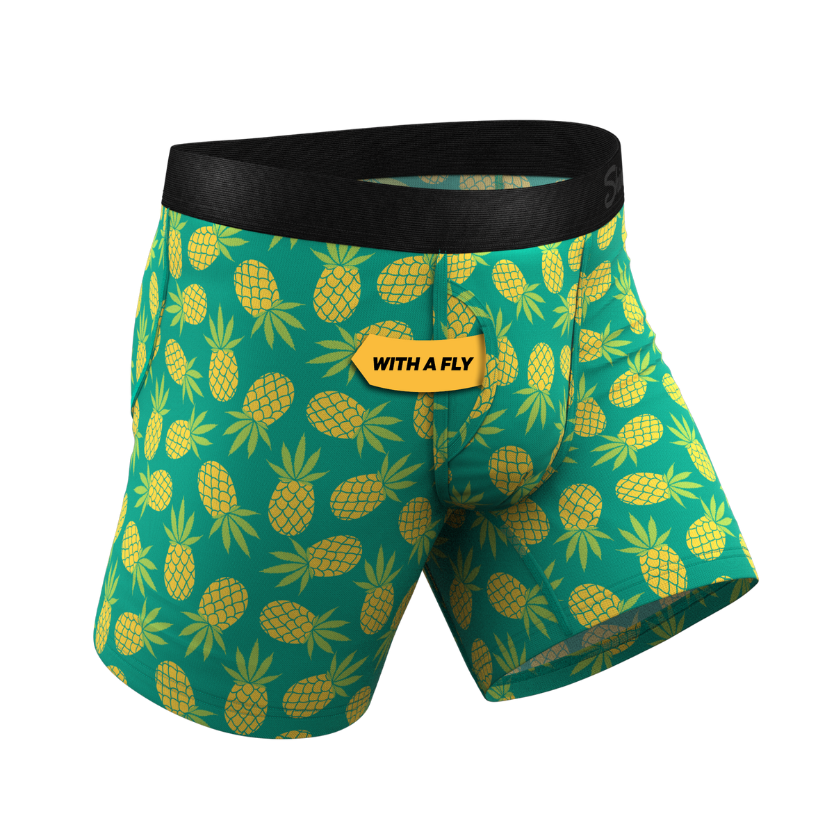 The Pineapple Express | Pineapple Ball Hammock® Pouch Underwear With Fly - Shinesty