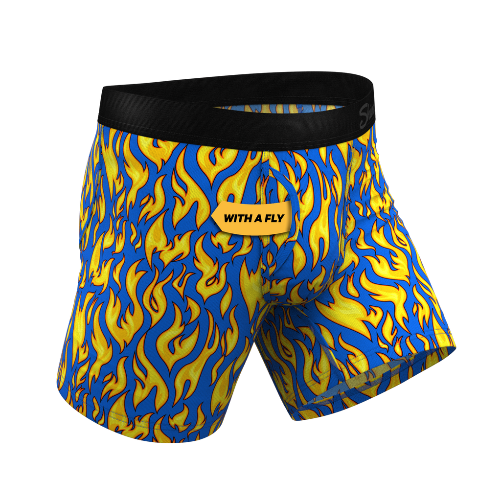 The Fire Crotch | Flames Ball Hammock® Pouch Underwear With Fly - Shinesty