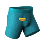 The Nerves of Teal | Teal Heather Ball Hammock® Pouch Underwear With Fly - Shinesty
