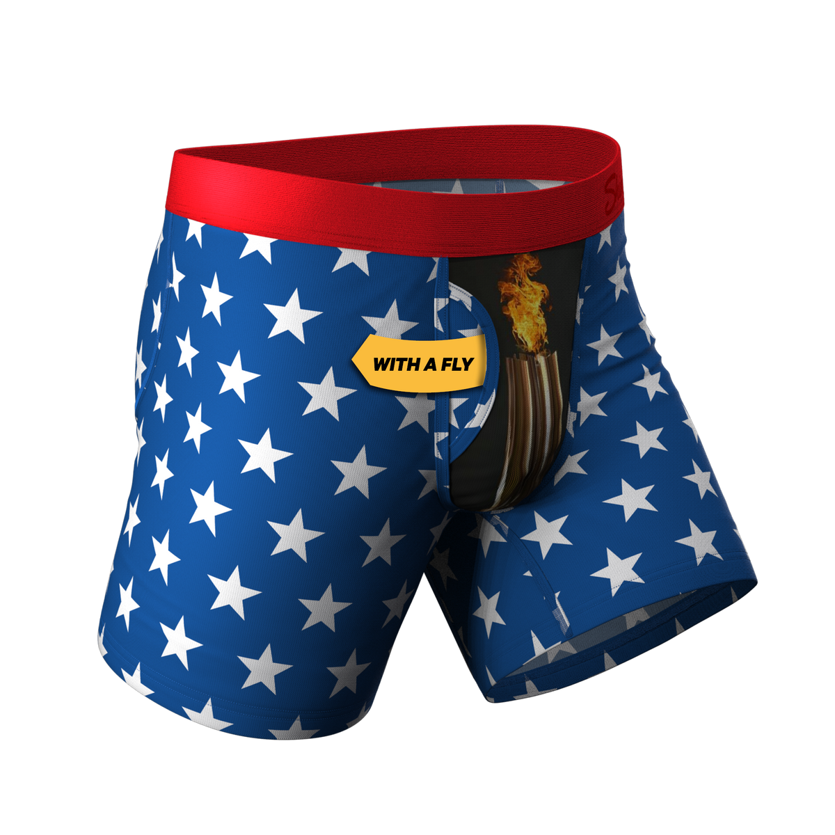 The Inferno | Torch & Flags Ball Hammock® Boxer Briefs With Fly - Shinesty