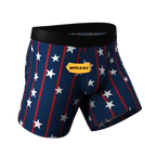 The Stars & Stripes | USA Pinstripe Ball Hammock® Pouch Underwear With Fly - Shinesty