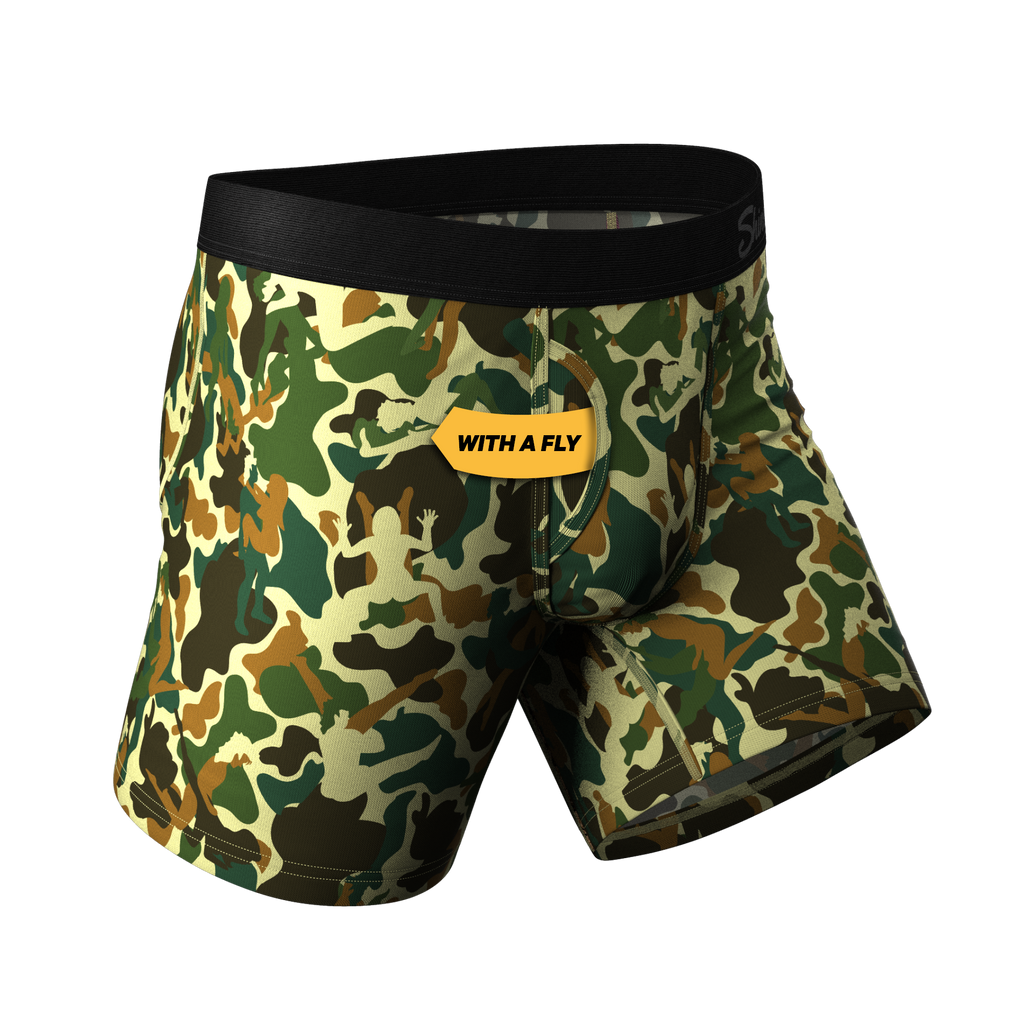 The Forni Camo | Camouflage Ball Hammock® Boxer Briefs With Fly - Shinesty