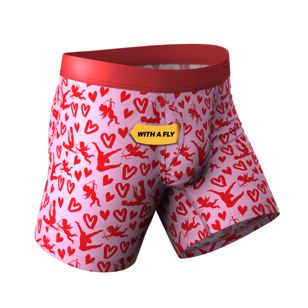 The Cupid Shuffle | Glow in the Dark Valentines Day Ball Hammock® Pouch Underwear With Fly - Shinesty
