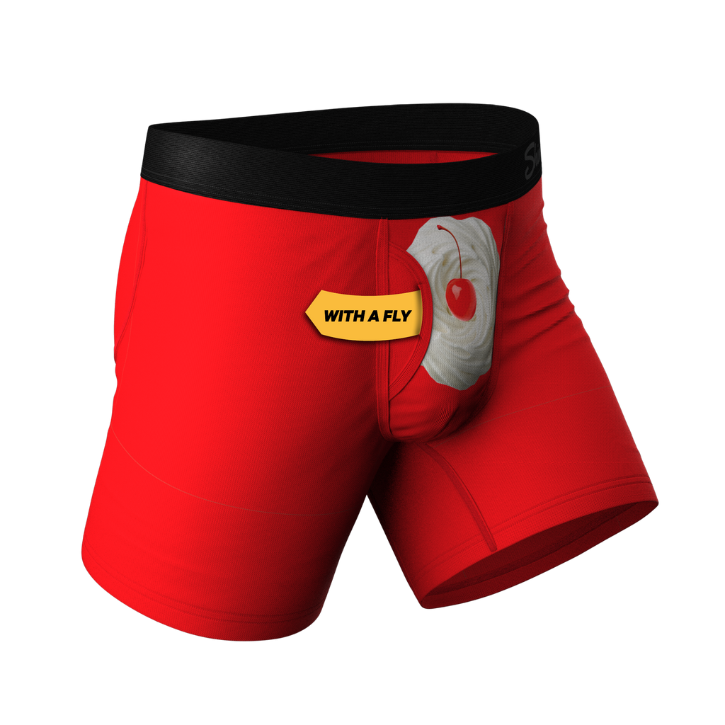 The Darcy | Whipped Cream Ball Hammock® Pouch Underwear With Fly - Shinesty