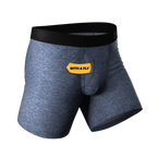The Blueberry | Blue Heather Ball Hammock® Pouch Underwear With Fly - Shinesty