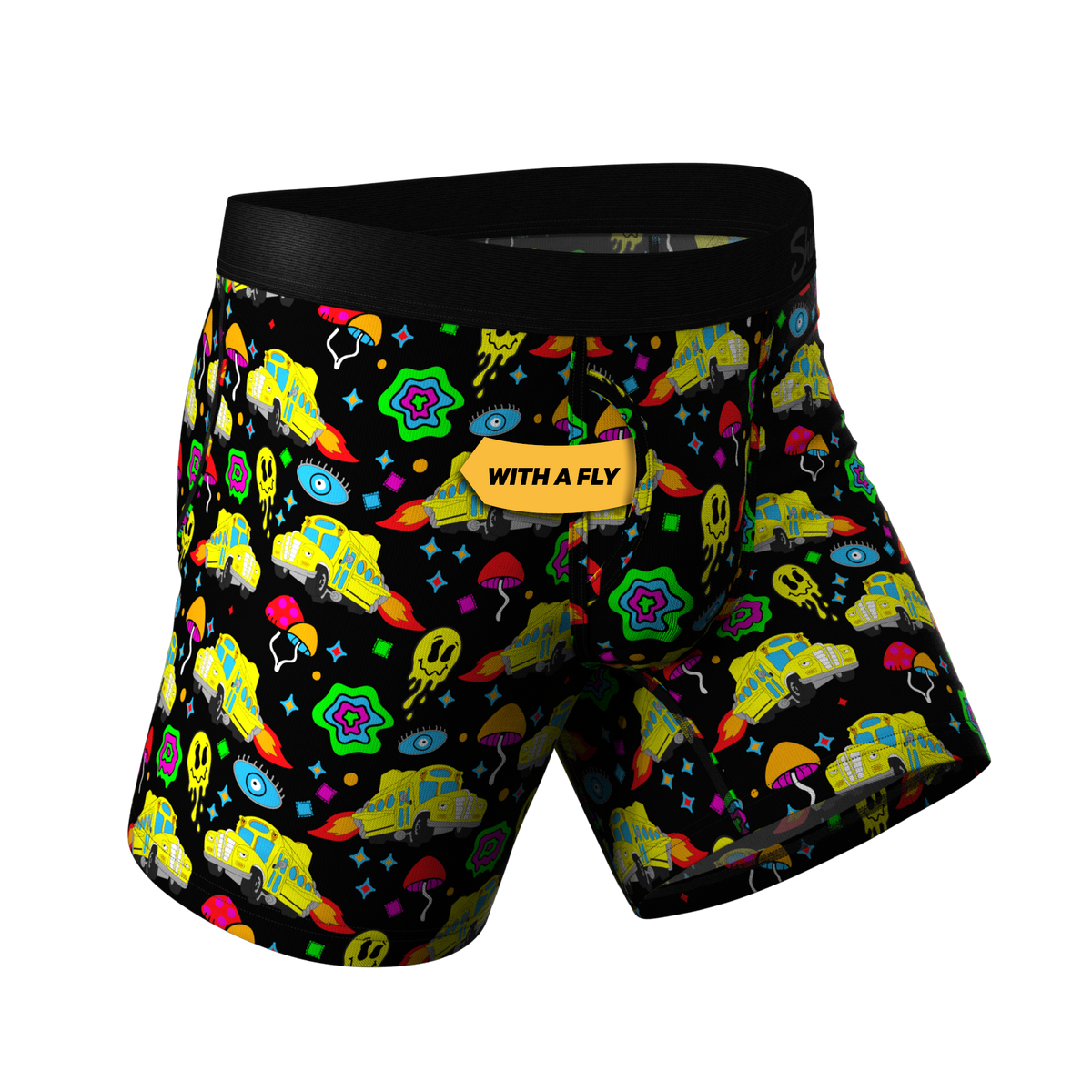 The Field Trip | School Bus Ball Hammock® Pouch Underwear With Fly - Shinesty