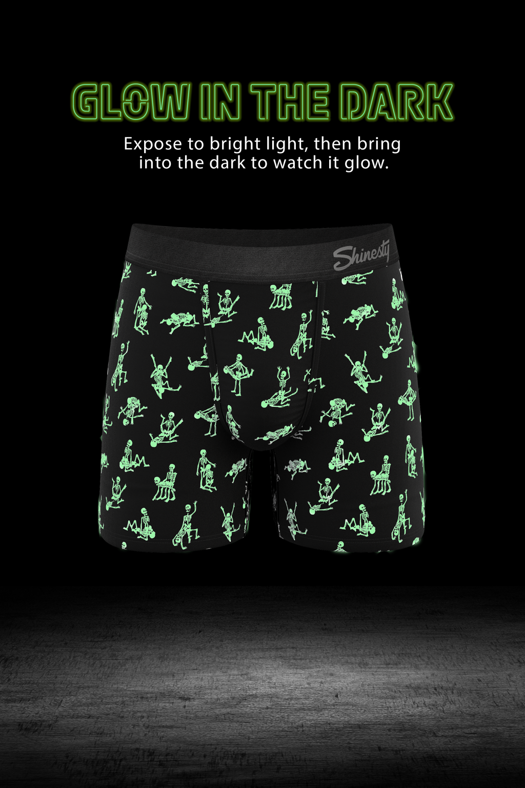 The Bare Back Bones | Glow in the Dark Skeletons Ball Hammock® Pouch Underwear Briefs - Shinesty