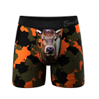 The Bambi Bunchers | Orange Camo Deer Ball Hammock® Pouch Underwear With Fly - Shinesty