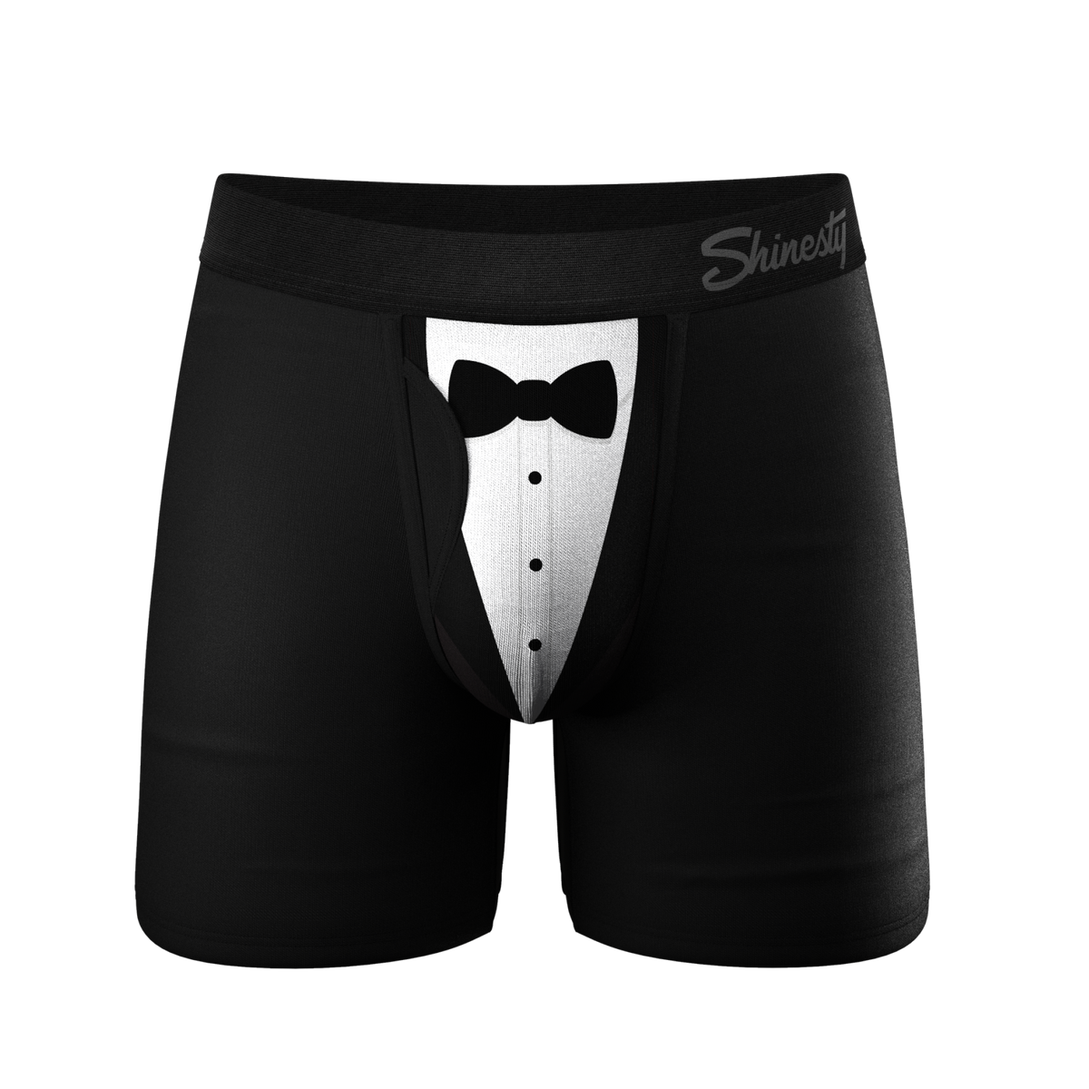 The 009 | Black Tuxedo Ball Hammock® Pouch Underwear With Fly - Shinesty