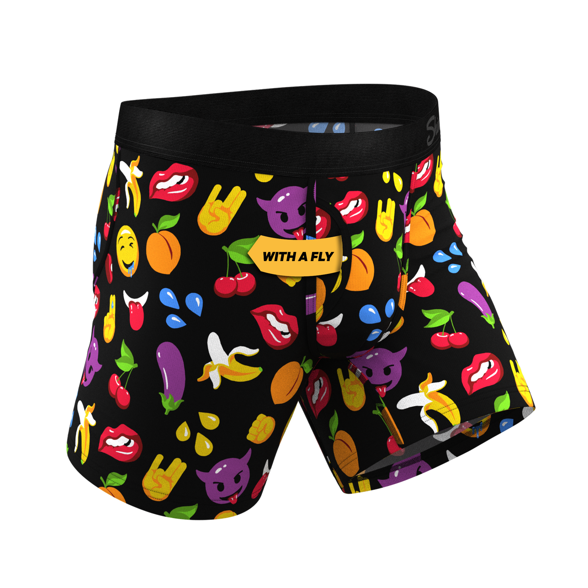 The Flirt | Emoji Ball Hammock® Pouch Underwear With Fly - Shinesty