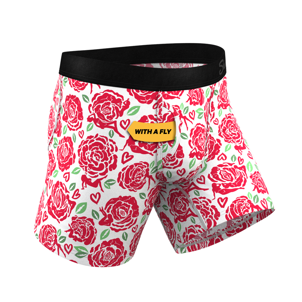 The Bloom With A View | Naughty Roses Ball Hammock® Pouch Underwear With Fly - Shinesty