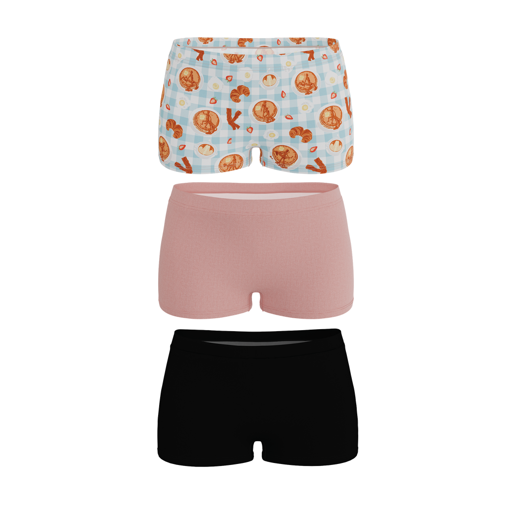 The Breakfast in Bed | Boyshort Underwear 3 Pack - Shinesty