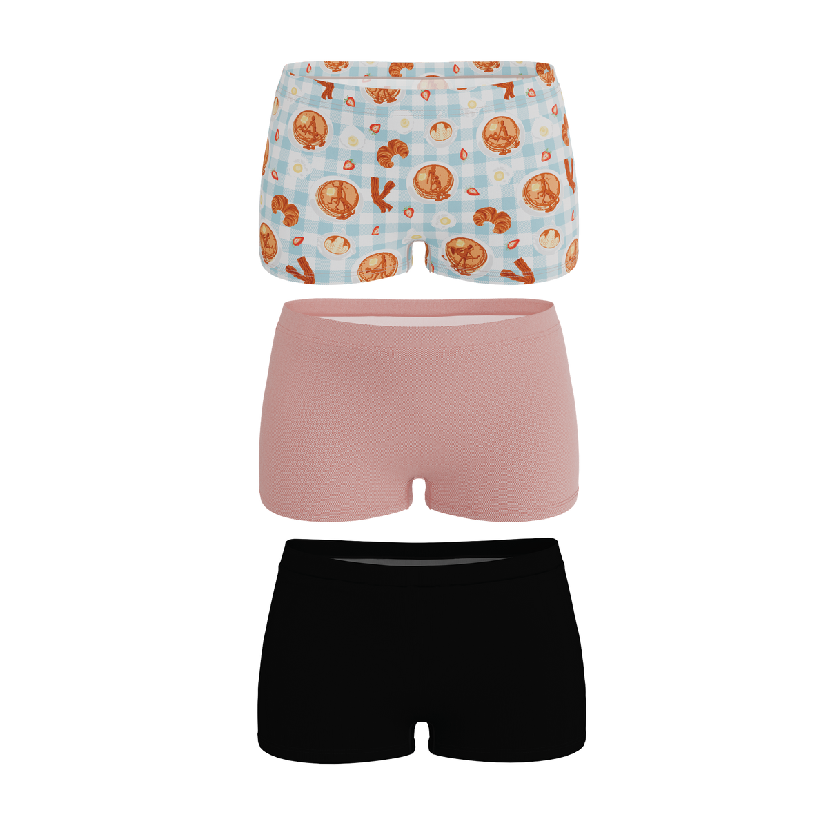 The Breakfast in Bed | Boyshort Underwear 3 Pack - Shinesty