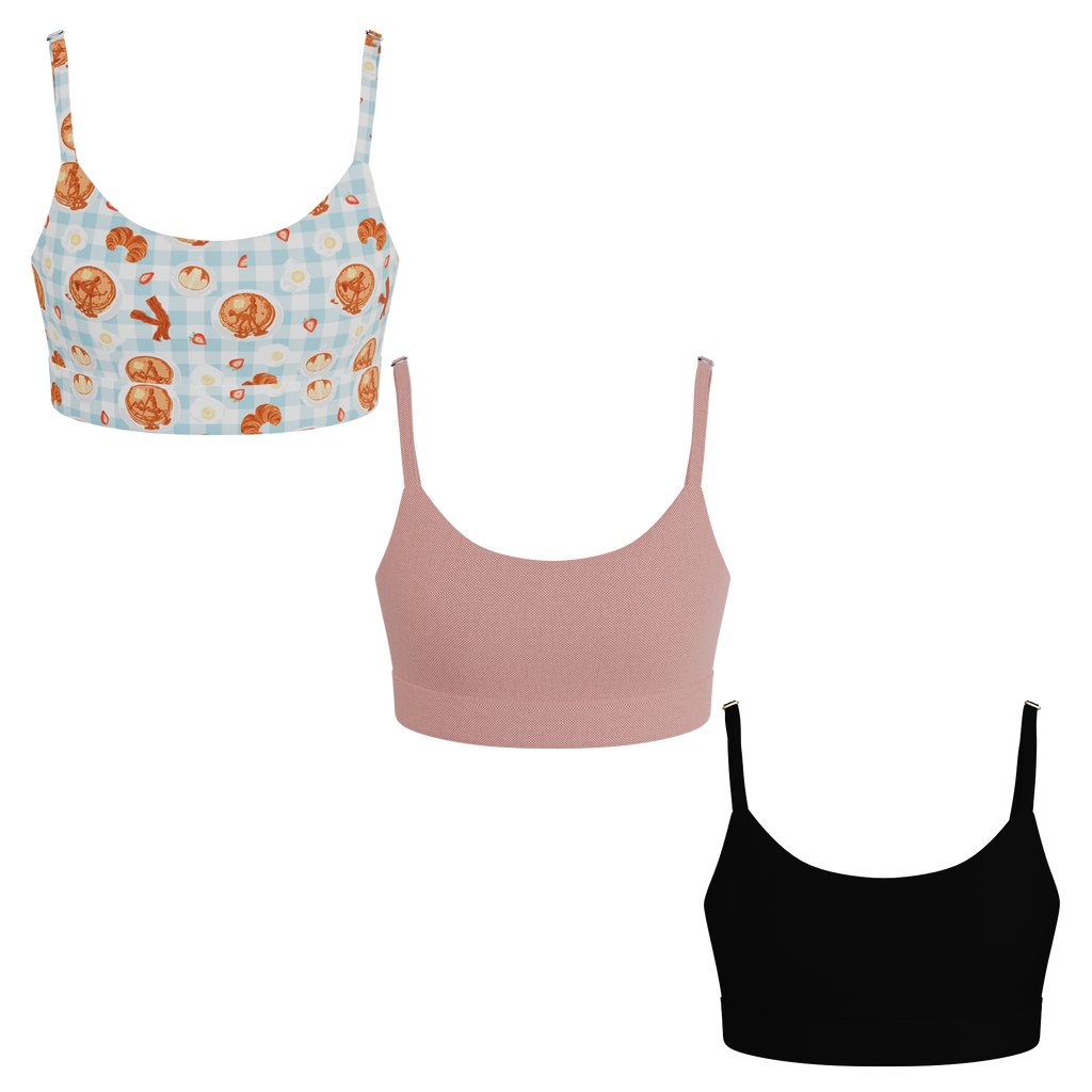The Breakfast in Bed | Boob Hammock™ Scoop Bralette 3 Pack - Shinesty