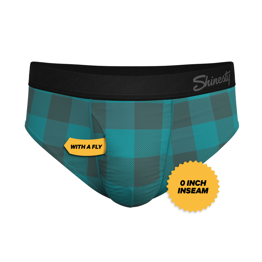 The Plaid And Simple | Green Buffalo Check Ball Hammock® Pouch Underwear Briefs - Shinesty
