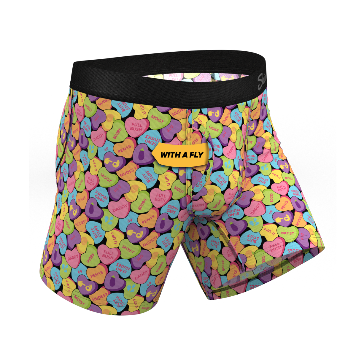 The Candy Crush | Candy Hearts Ball Hammock® Pouch Underwear With Fly - Shinesty