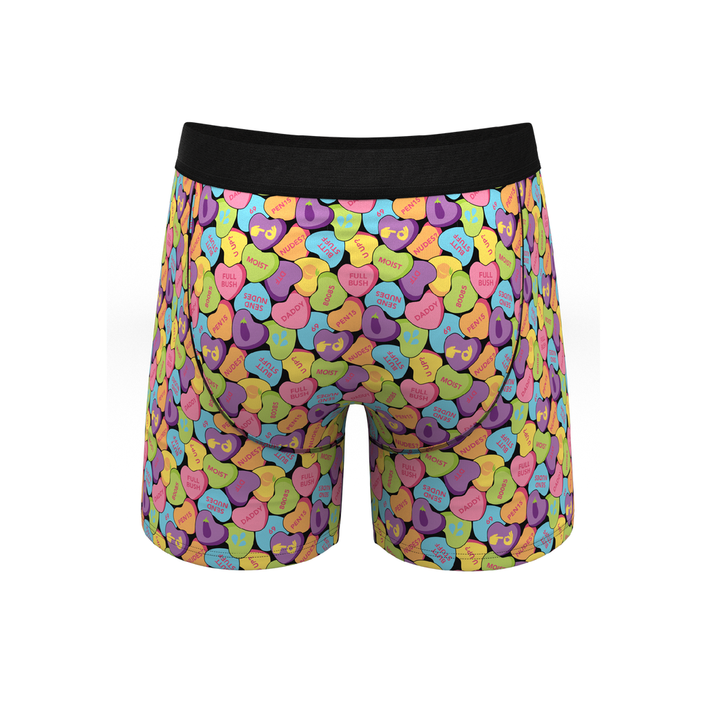 The Candy Crush | Candy Hearts Ball Hammock® Pouch Underwear With Fly - Shinesty