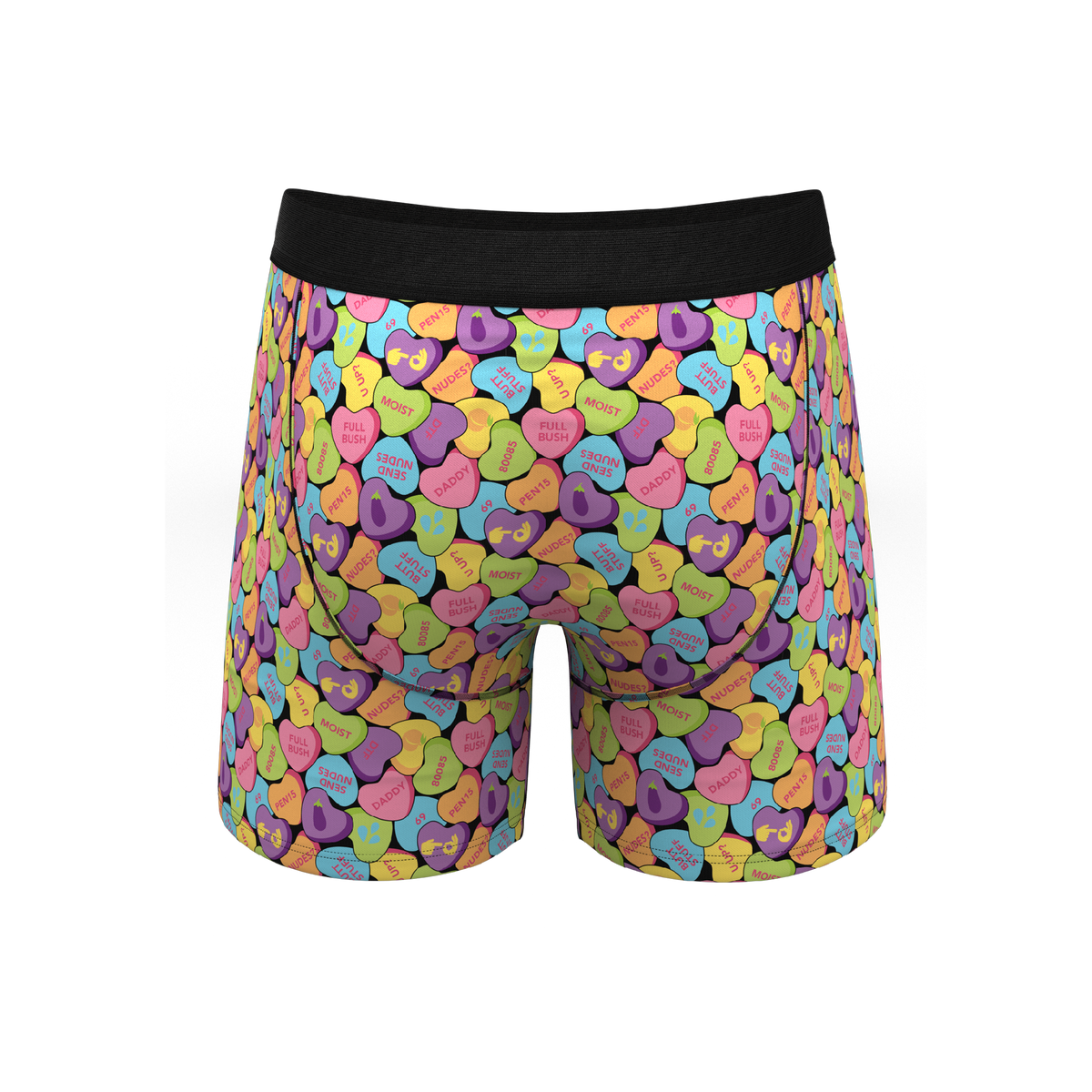 The Candy Crush | Candy Hearts Ball Hammock® Pouch Underwear With Fly - Shinesty