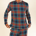 The Cappuccino | Holiday Tartan Plaid SleepDeep™ Men’s Long Sleeve Pajama Shirt - Shinesty