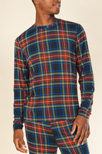 The Cappuccino | Holiday Tartan Plaid SleepDeep™ Men’s Long Sleeve Pajama Shirt - Shinesty