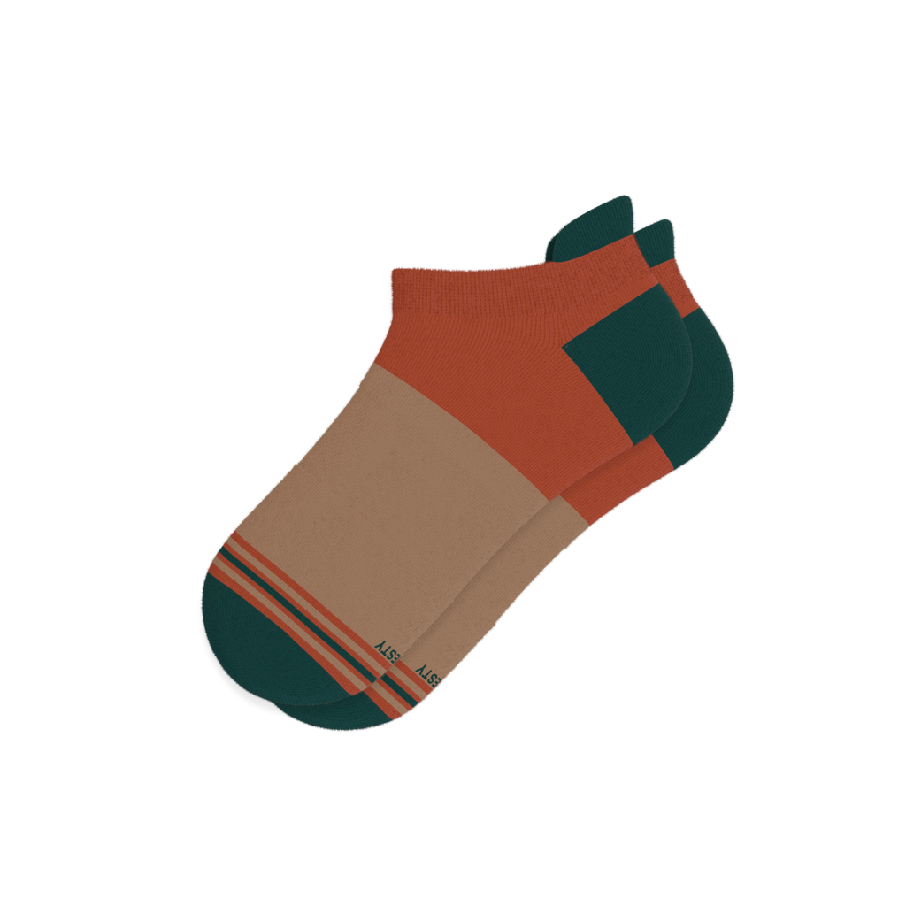 The Car Camper | Earth Tone Color Block Heel Hammock™ Ankle Socks - Shinesty