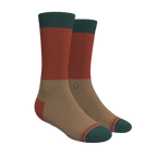 The Car Camper | Earth Tone Color Block Heel Hammock™ Crew Socks - Shinesty