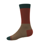 The Car Camper | Earth Tone Color Block Heel Hammock™ Crew Socks - Shinesty