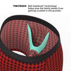 The Cardinal | Micro Buffalo Check Ball Hammock® Pouch Underwear With Fly - Shinesty