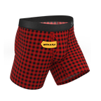 The Cardinal | Micro Buffalo Check Ball Hammock® Pouch Underwear With Fly - Shinesty