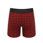 The Cardinal | Micro Buffalo Check Ball Hammock® Pouch Underwear With Fly - Shinesty