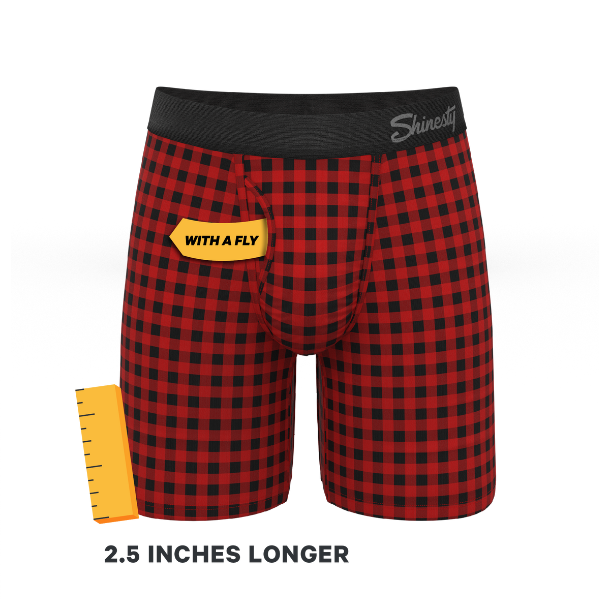 The Cardinal | Micro Buffalo Check Ball Hammock® Boxer - Long Leg - Shinesty