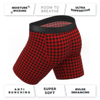 The Cardinal | Micro Buffalo Check Ball Hammock® Boxer - Long Leg - Shinesty