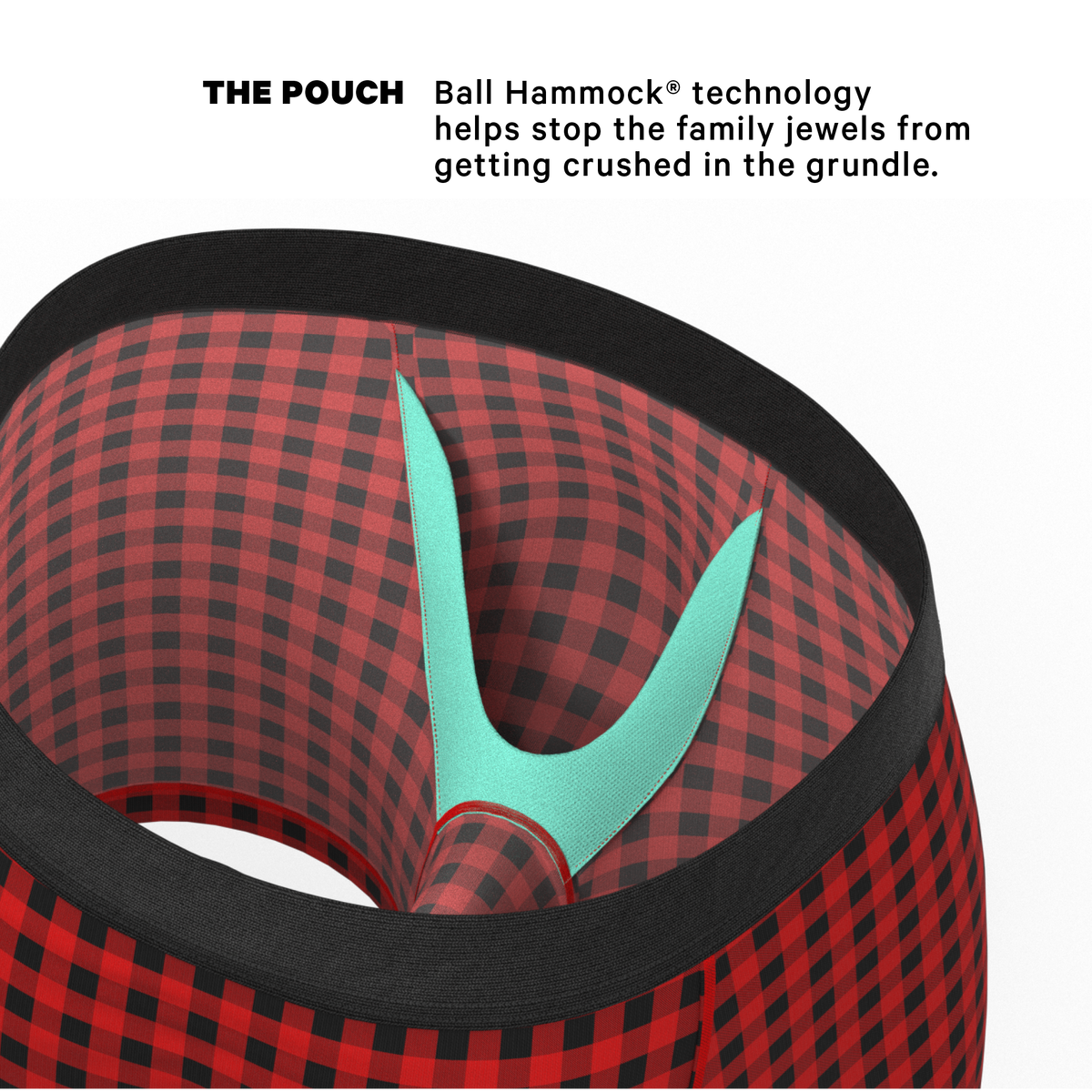 The Cardinal | Micro Buffalo Check Ball Hammock® Pouch Underwear - Shinesty