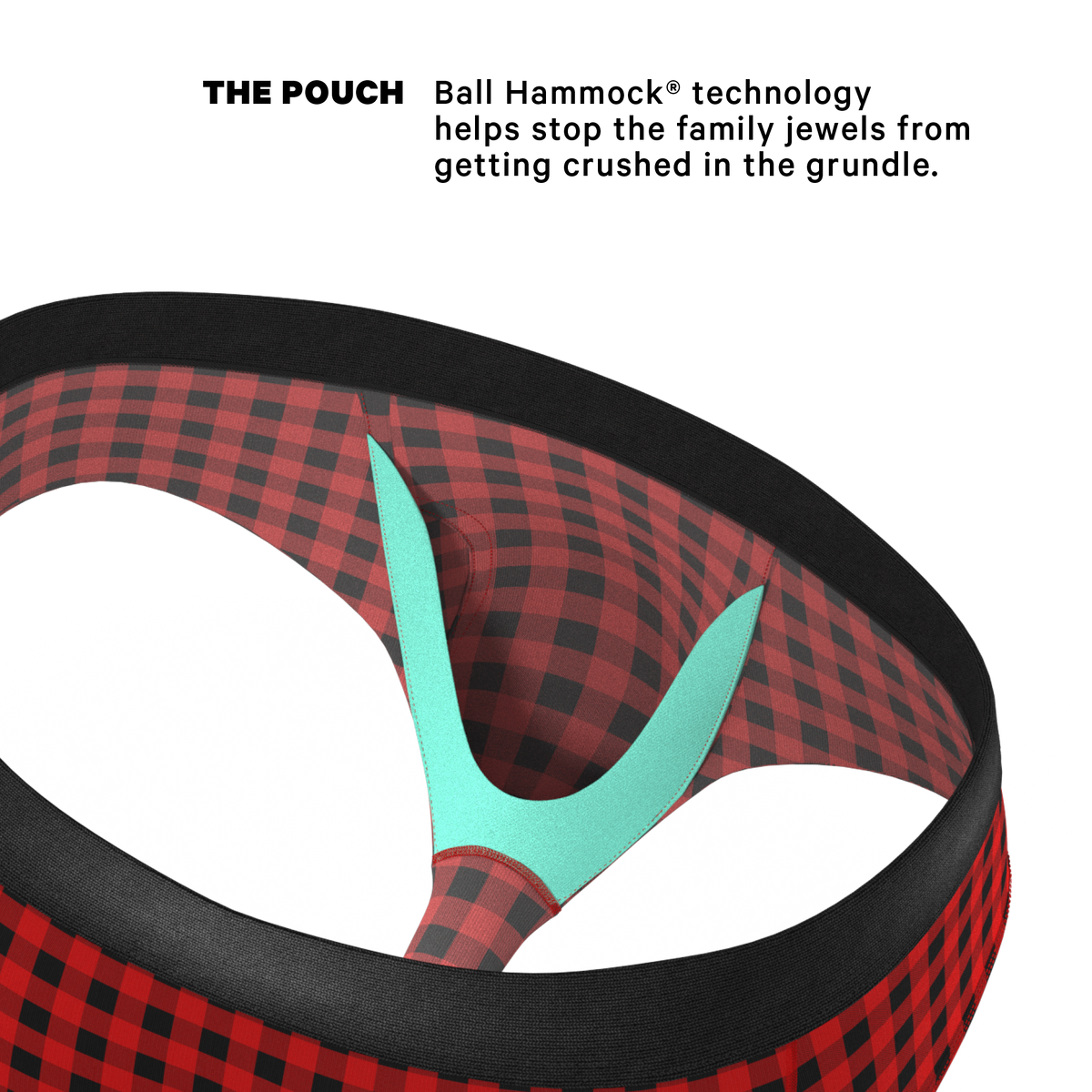 The Cardinal | Micro Buffalo Check Ball Hammock® Pouch Underwear Briefs - Shinesty