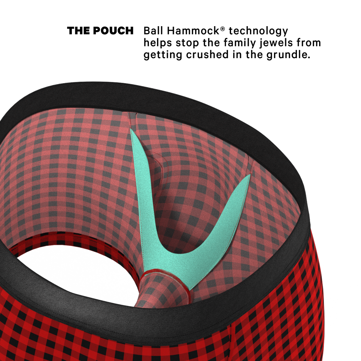 The Cardinal | Micro Buffalo Check Ball Hammock® Pouch Trunks Underwear - Shinesty