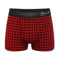 The Cardinal | Micro Buffalo Check Ball Hammock® Pouch Trunks Underwear - Shinesty
