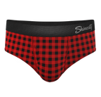 The Cardinal | Micro Buffalo Check Ball Hammock® Pouch Underwear Briefs - Shinesty